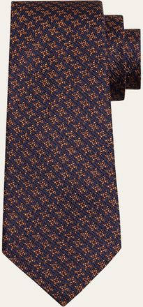 Kiton Mens Star-Print Silk 7-Fold Tie