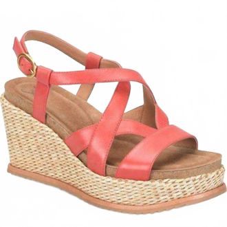 S&ouml;fft Womens Devyn Wedge Sandals In Red Coral