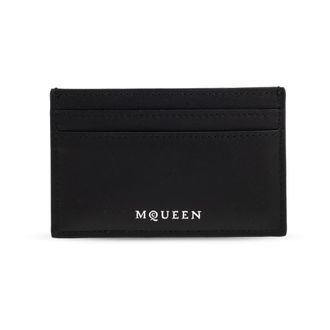 Alexander McQueen Alexander McQueen, Wallets & Cardholders, male, Black, Size: ONE SIZE Leather card holder