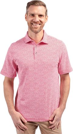 Cutter & Buck Virtue Eco Pique Botanical Print Recycled Mens Polo