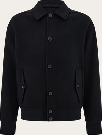 Ferragamo Men Wool and cashmere blouson Black
