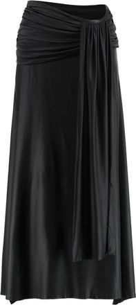 Paco Rabanne Satijnen Rok - Dames - Maxi Rokken - Zwart - L - Satijn - Rokken