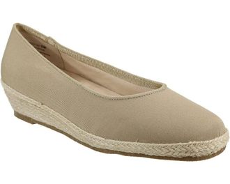 David Tate Womens David Tate Chill Taupe Round Toe Slip-On Espadrille Shoes KHD291
