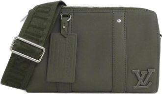 Louis Vuitton Khaki Leather Shoulder Bag (Pre-Owned)