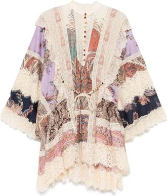 Zimmermann Multi Colour Kant Dijlengte Jurk - Dames - Korte kleedjes - Veelkleurig - M - Kleedjes