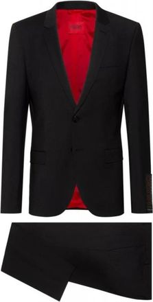 HUGO BOSS Extra Slim Fit Pak - Heren - Business pakken - Zwart - M - Wol - Kostuums