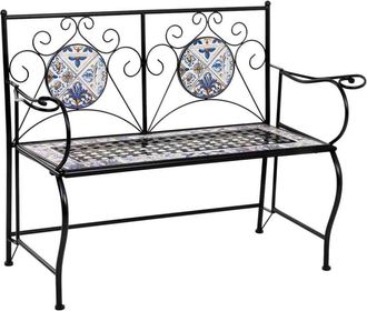 Wanderlust Deco Banco de forja y mosaico 110 x 50 x 88h cm