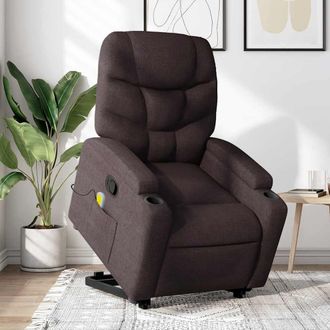 vidaXL Vidaxl - Silla De Masaje Reclinable De Pie De Tela Marr&oacute;n Oscuro