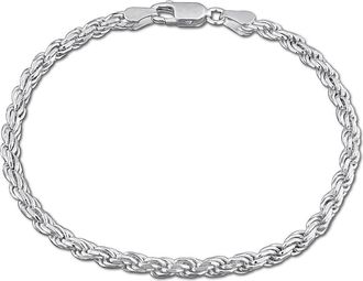 Delmar Diamond Cut Rope Chain Bracelet, 3.1mm in Silver at Nordstrom Rack