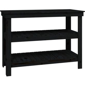 vidaXL Vidaxl - Banco da Lavoro Nero 110,5x50x80 cm in Legno Massello di Pino
