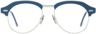 Thom Browne Pilotbril van Acetaat en Titanium - unisex - Brillen - Blauw - 55 MM - Accessoires