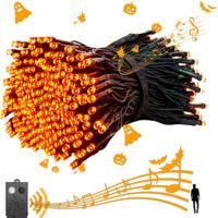 OEM Guirnalda De Luces Led Con M&uacute;sica Tenebrosa, Detector De Movimiento, Resistente Al Agua, Color Naranja, Para Decoraciones De Halloween Y Navidad