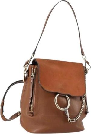 Chlo&eacute; Pre-owned Backpacks, female, Brown, Size: ONE SIZE Pre-owned Suede Backpack