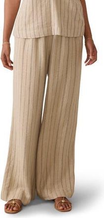 Faherty Riviera Stripe Linen Blend Pants in Driftwood Stripe at Nordstrom Rack, Size Xx-Small