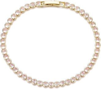 Adornia Adornia 14K Plated Crystal Bezeled Tennis Bracelet
