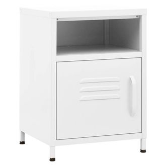 Berkfield Home Nightstands 2 pcs White 35x35x51 cm Steel | Size: 35 x 35 x 51 cm
