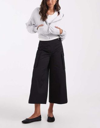 Asos pantaloni utility a gamba larga-Nero