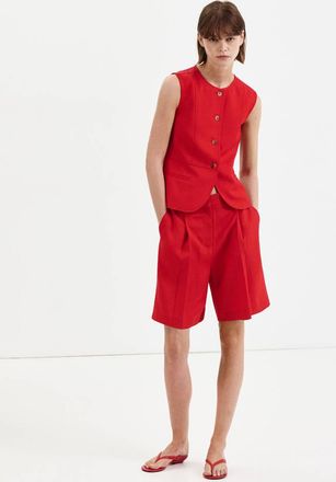 Mango Gilet bottoni lyocell rosso - Donna - XXS - MANGO