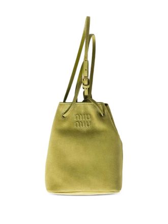 Miu Miu suede tote bag - women - Lamb Suede - One Size - Green