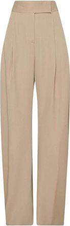 The Attico Gary Wide Broeken - Dames - Wijde Broeken - Beige - XS - Katoen - Broeken