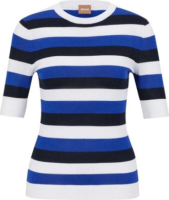 HUGO BOSS Dames/Dames Facuba Stripe Top (Blauw/Wit/Zwart)