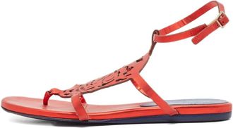 Alexander McQueen Sandali Skull in pelle - Rosso