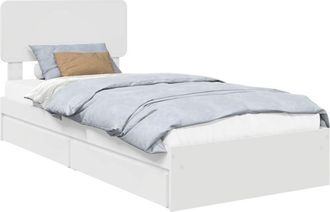 vidaXL Storage Bed with Headboard White 75 x 190 cm Engineered Wood vidaXL
