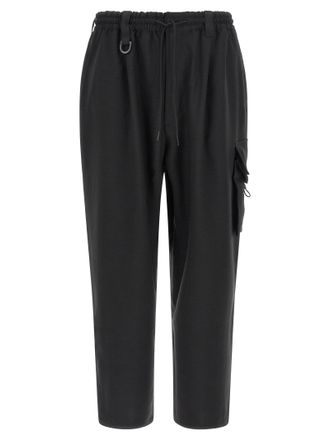 Yohji Yamamoto Black Polyester Cargo Mens Pants