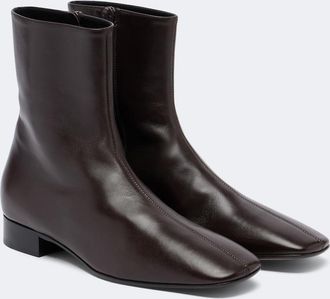 The Row Cindy leather ankle boots