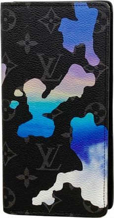 Louis Vuitton Black Blue Long Wallet (Bi-Fold) (Pre-Owned)