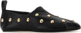 Chlo&eacute; Stud-Embellished Leather Slipper - Black