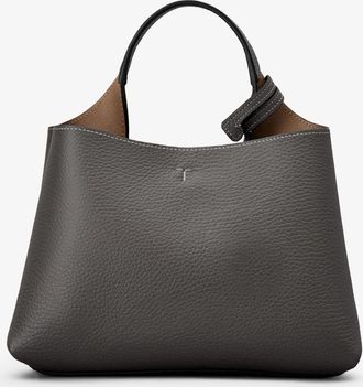 Tod's Womens Leather Crossbody Bag Grey Shoulder