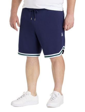Psycho Bunny Big & Tall Basil Taped Pull-On Shorts in Evening Blue at Nordstrom, Size 1X Big
