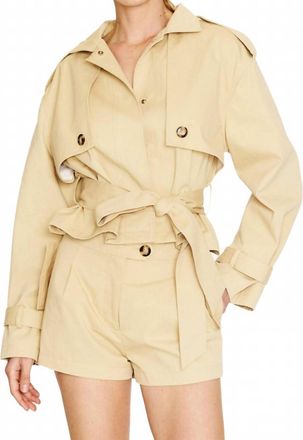 Line & Dot Kaelin Trench Style Romper In Beige