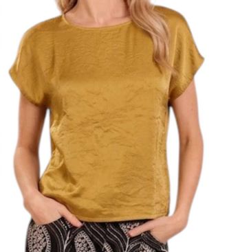 Traffic People Grace Crewneck Top In Gold