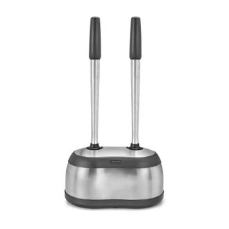Polder Stainless-Steel Dual Bath Caddy with Toilet Brush and Plunger