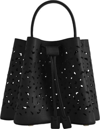 Mlouye Alto Mini Perforated Leather Bucket Bag