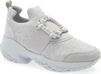 Roger Vivier Viv Run Strass Sneaker in Grigio/grigio Chiaro at Nordstrom, Size 39.5