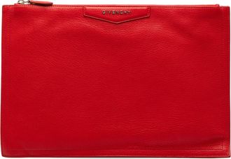 Givenchy Pre-owned Womens Medium Antigona Leather Clutch - Red - One Size