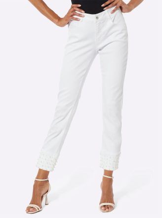 Cr&eacute;ation L 7/8-Jeans CREATION L, Damen, Gr. 36, Normalgr&ouml;ssen, ecru, 56% Baumwolle, 19% Polyester, 14% Lyocell, 10% Viskose, 1% Elasthan, unifarben, 7/8-L&auml;nge, J