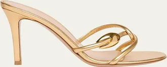 Gianvito Rossi Metallic Serpent Twist Ankle-Strap Sandals