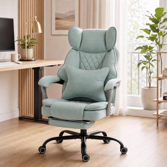 STILVORA Big & Tall Office Chair with Reclining & Footrest in Mint