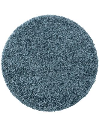 benuta Alfombra pelo largo azul &oslash; 200 redondo