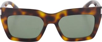 Saint Laurent Sunglasses, unisex, Brown, Size: 55 MM Rectangle Sunglasses in Havana Tortoise