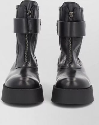 Premiata leather ankle boots platform sole round toe