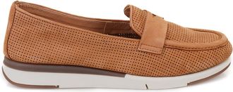 Desa Womens Leather Platform Slip-Ons - Synthetic Sole, Breathable | Brown - 36