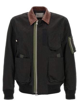 sacai Black Relaxed Bomber Jacket