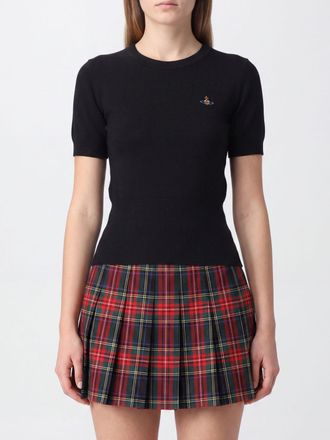 Vivienne Westwood Maglia girocollo in pura lana con maniche corte e logo Orb