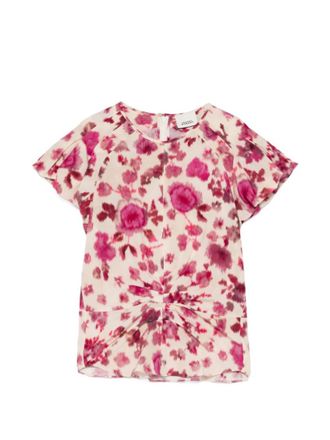 Isabel Marant Pink Floral Round Neck Top