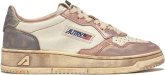 Autry Vintage Wit Roze Leren Sneakers - Heren - Sneakers - Wit - 36 EU - Leer - Schoenen